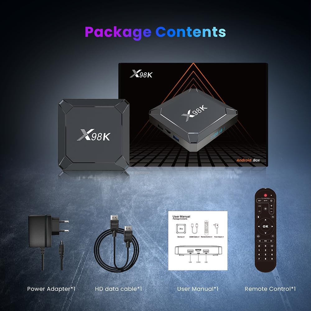 Android TV Box X98K 2GB RAM, 16GB ROM, RK3528A CPU (Smart TV konsole)