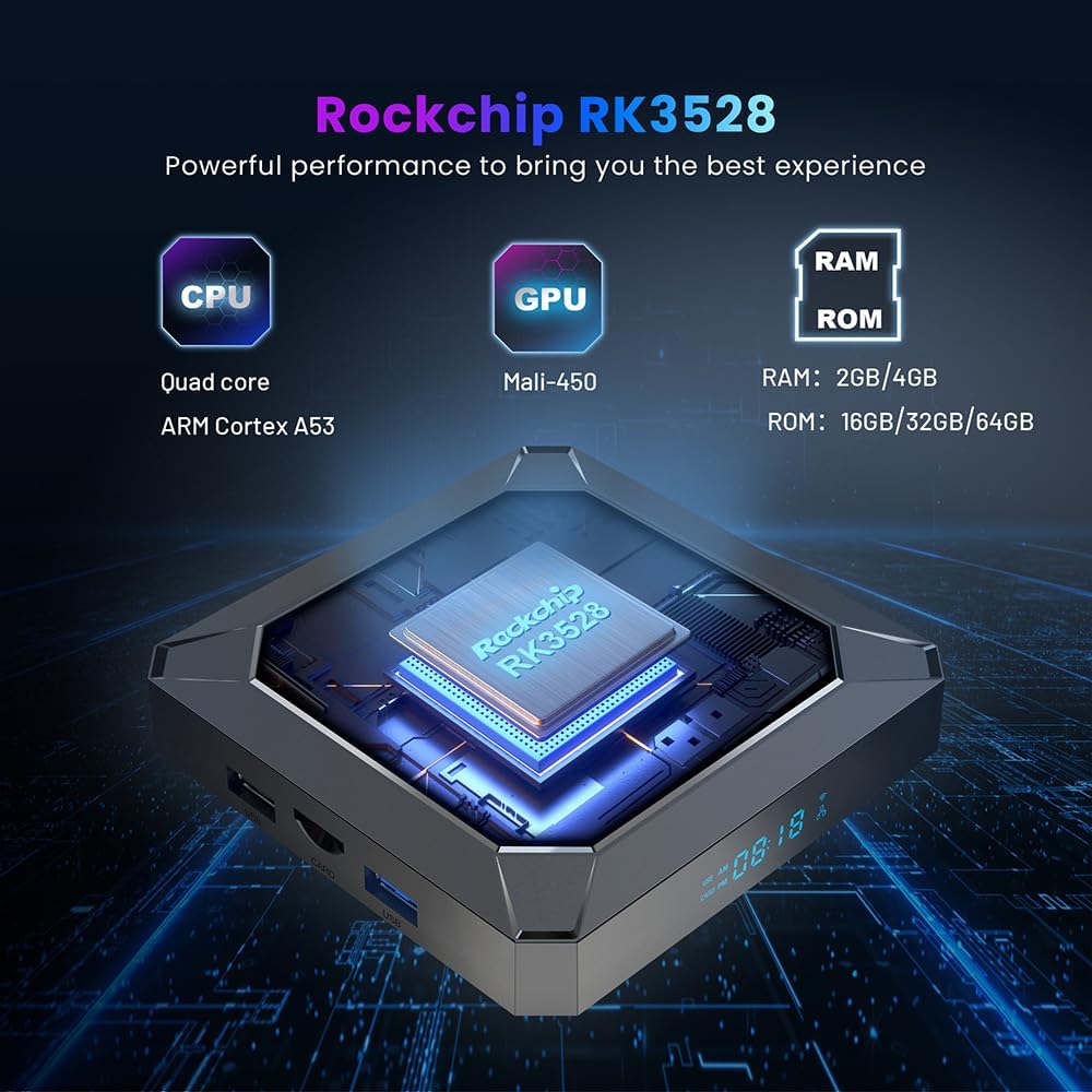 Android TV Box X98K 2GB RAM, 16GB ROM, RK3528A CPU (Smart TV konsole)