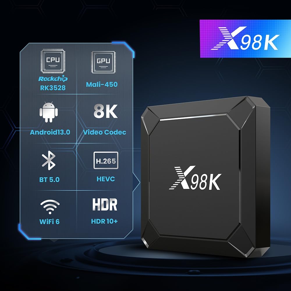 Android TV Box X98K 2GB RAM, 16GB ROM, RK3528A CPU (Smart TV konsole)