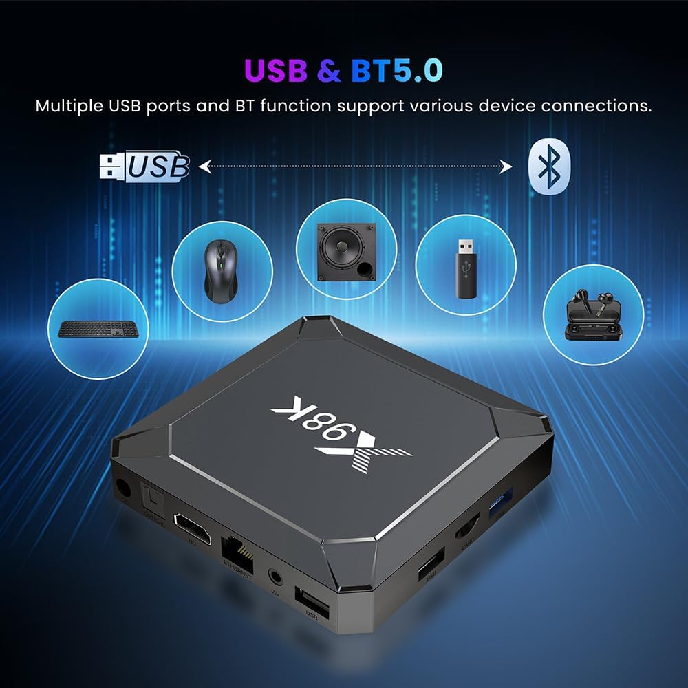Android TV Box X98K 2GB RAM, 16GB ROM, RK3528A CPU (Smart TV konsole)