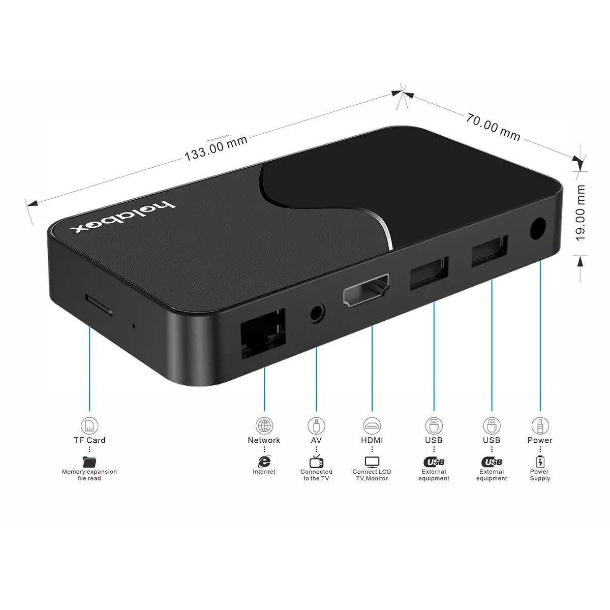 Google Sertificēts Android TV Box Holabox V96 Plus + 2GB RAM, 16GB ROM, ATV 15.0, 8K HDR UHD (Smart TV konsole)
