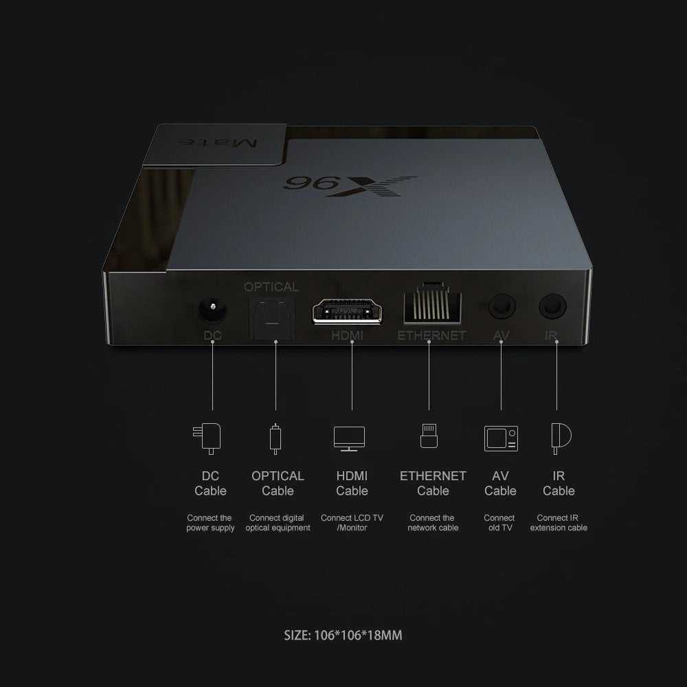 Android TV Box X96 MATE 4GB RAM (Smart TV Konsole) - Reltek