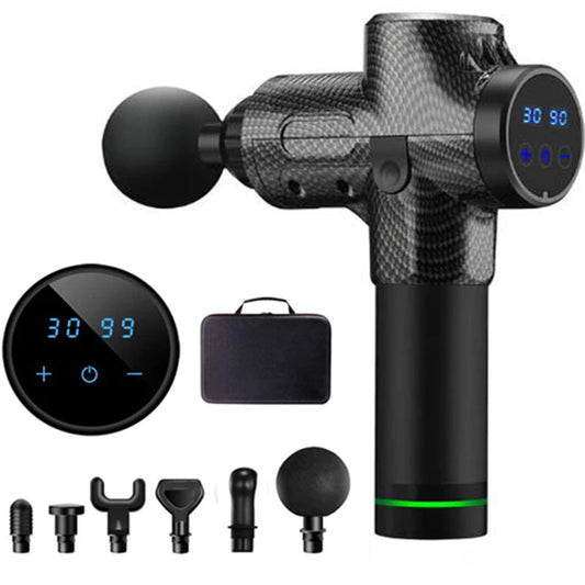 Kluss 30 ātrumu masāžas pistoles komplekts ar 6 masāžas galviņām - Reltek