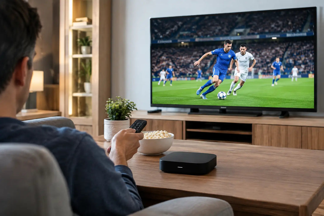 TV Box sporta pārraižu piemērs mājas skatīšanai