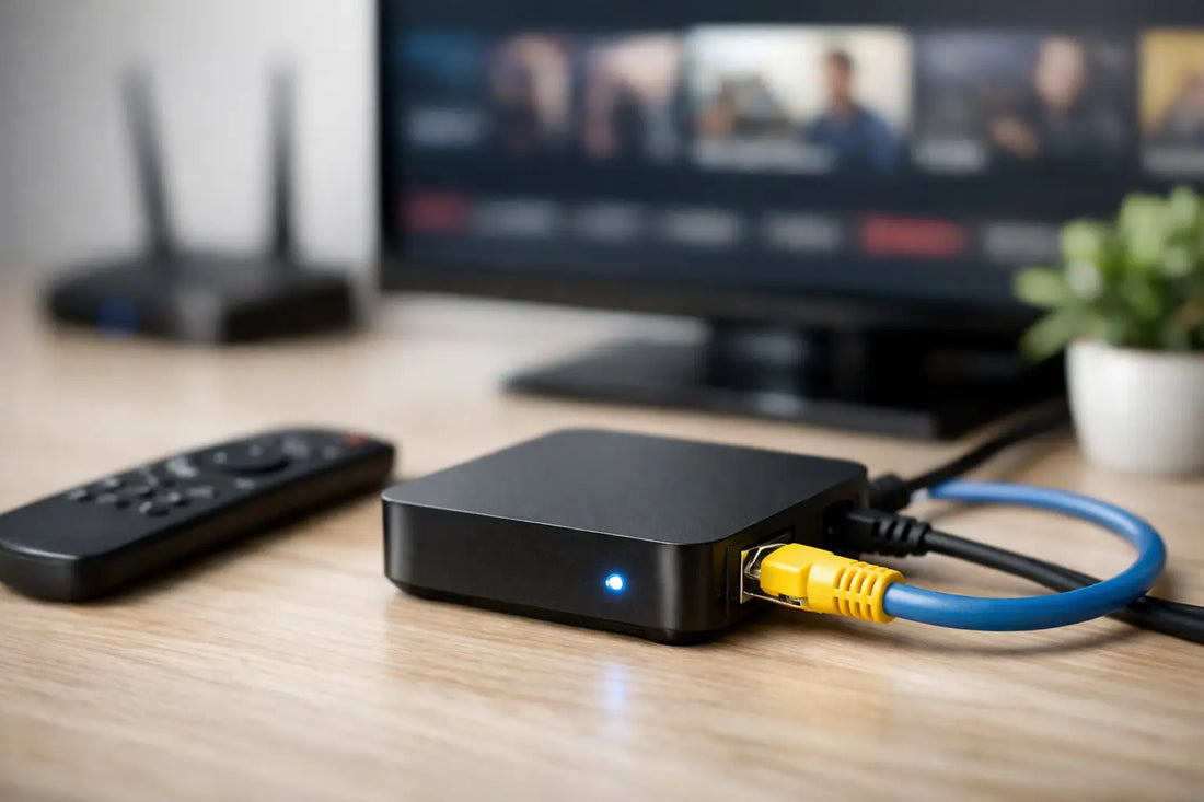 TV Box ar Ethernet pieslēgumu stabilam internetam