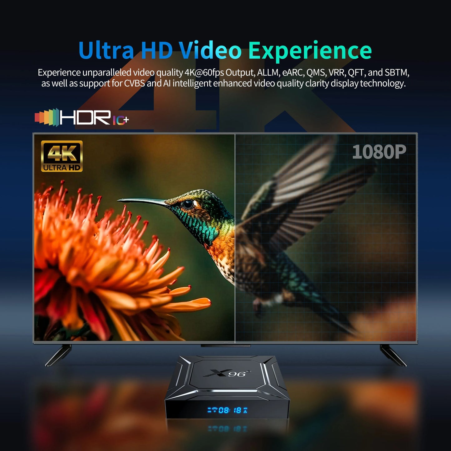 Android TV Box X96 M200, 4GB RAM, 64GB ROM, CPU Amlogic S905A (Smart TV Konsole)