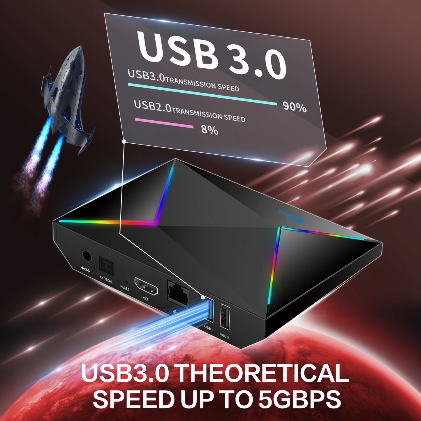 Android TV Box R69 Plus, 4 ГБ ОЗУ, 64 ГБ ПЗУ, Android TV (ATV), процессор Allwinner H728 (консоль Smart TV)