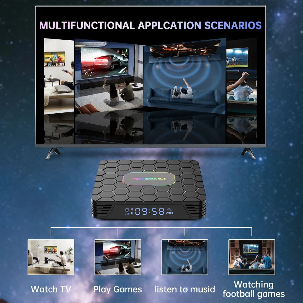 Android TV Box R69 Max, 4GB RAM, 64GB ROM, Android TV (ATV), CPU RK3528 (Smart TV Console)