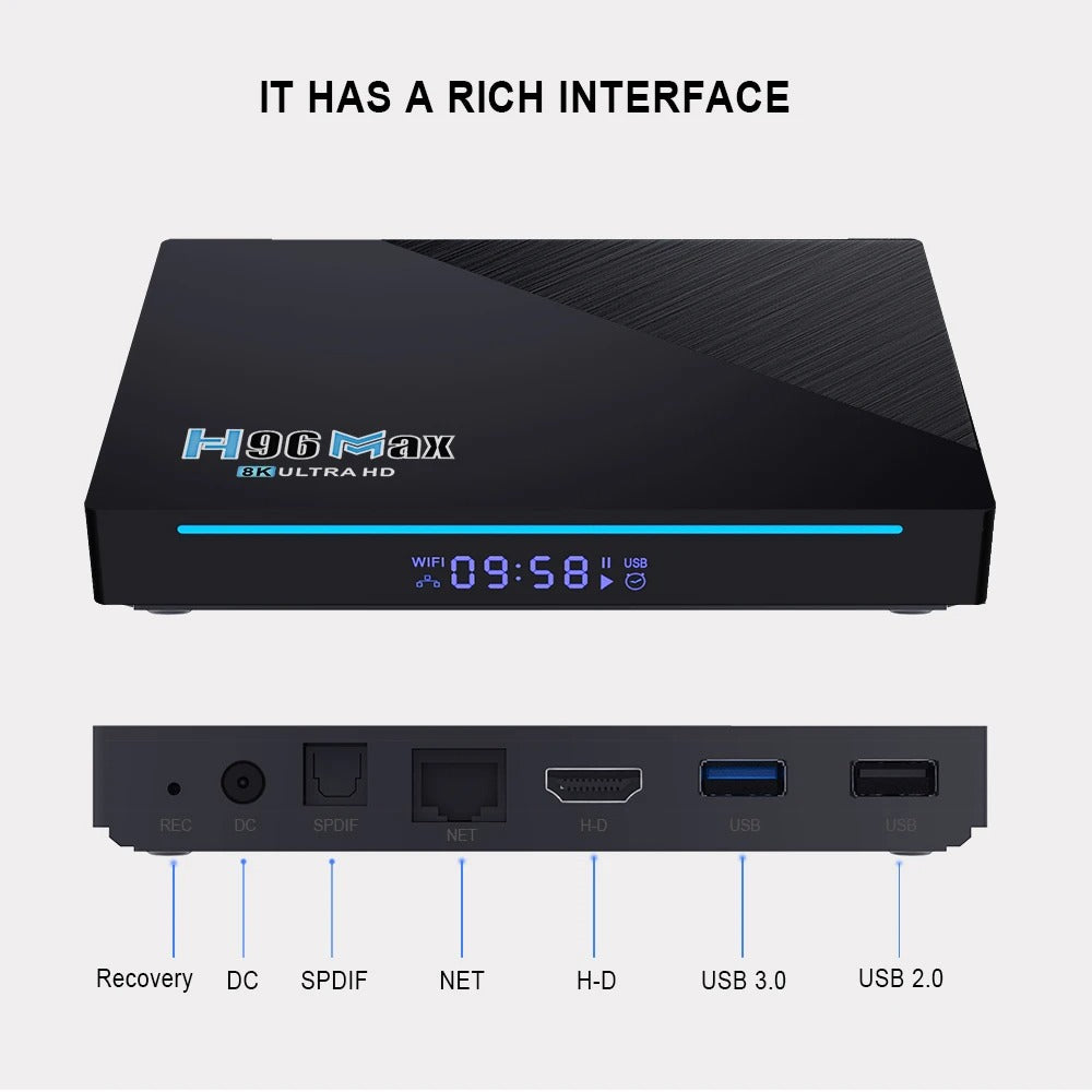 Android TV Box H96 Max 3566, 8 ГБ ОЗУ, 64 ГБ ПЗУ, процессор RK3566 (консоль Smart TV)