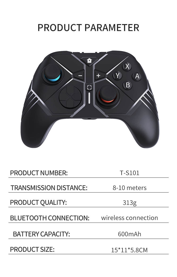 T-S101 bezvada bluetooth kontroleris savienojams ar Switch, Windows, Android TVbox, iOS