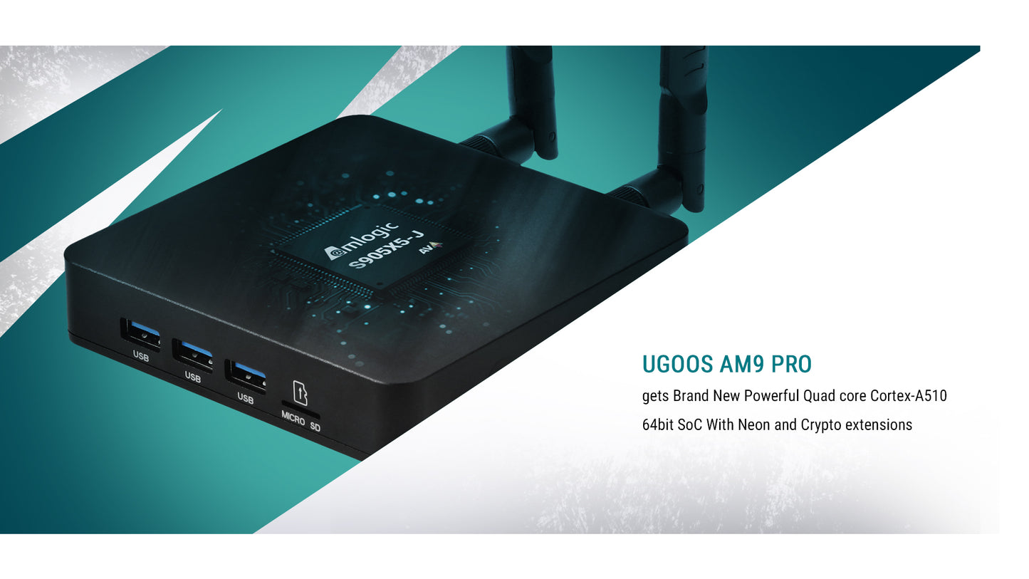 Android TV Box UGOOS AM9 PRO, 4 ГБ ОЗУ, 64 ГБ ПЗУ, CPU S905X5-J (приставка Smart TV)
