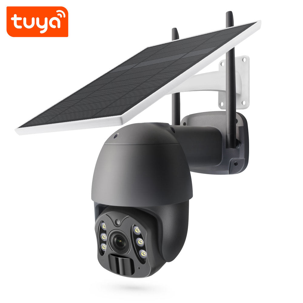 3MP Āra Smart Life un Tuya App saderīga Wi-Fi videokamera ar saules paneli: uzraugiet savu māju vai biroju attālināti