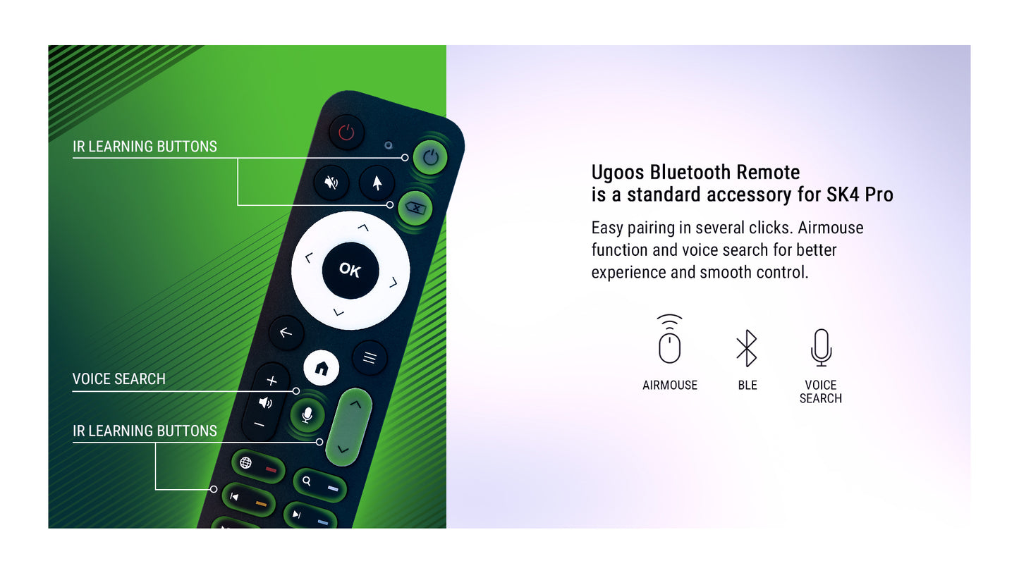 Android TV Box Ugoos SK4 PRO, 4GB RAM, 64GB ROM, CPU S905X5M-K, Widevine L1 (Smart TV Konsole)