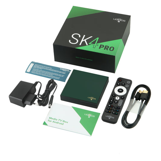 Android 14 TV Box Ugoos SK4 PRO, 4GB RAM, 64GB ROM, CPU S905X5M-K, Widevine L1 (Smart TV Konsole)