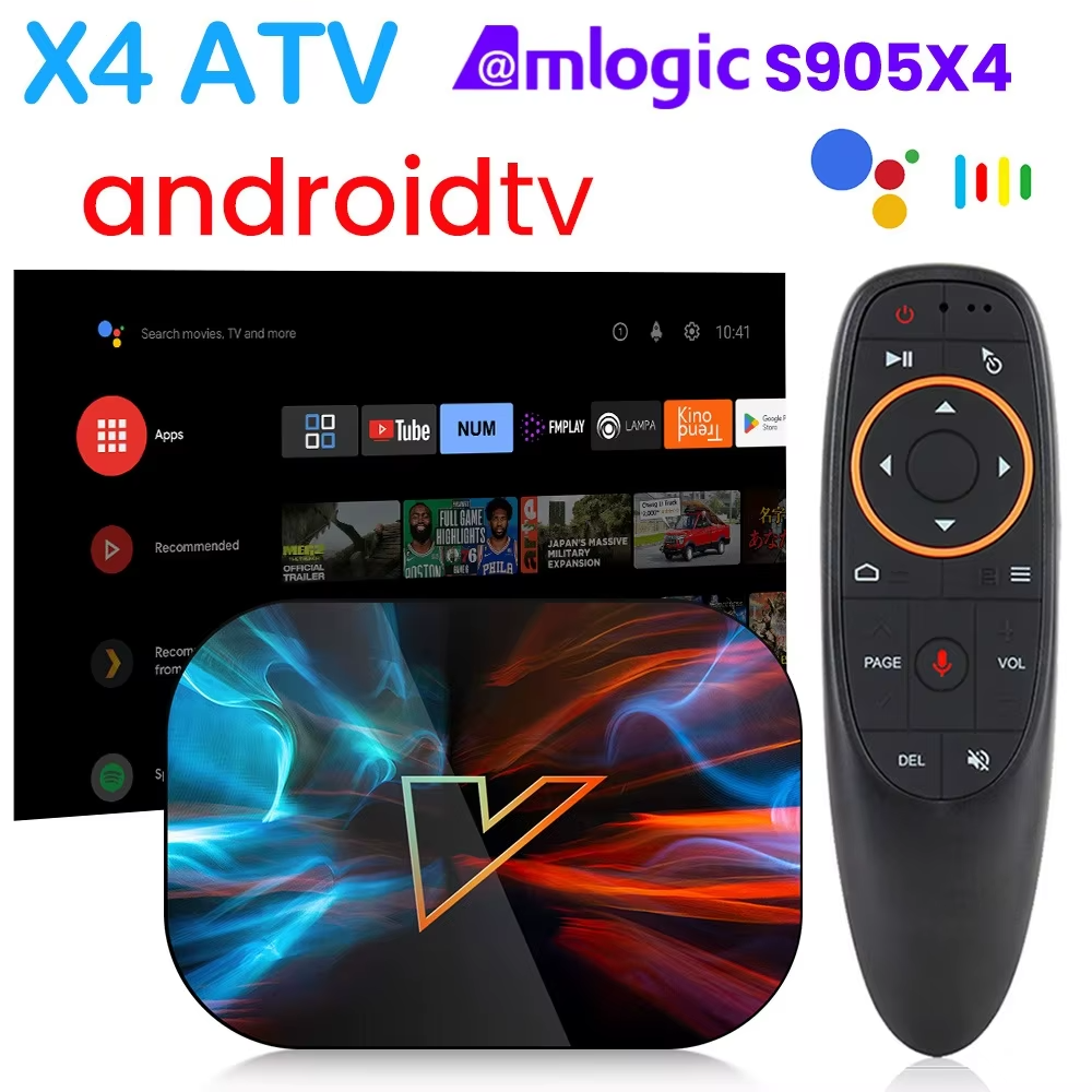 Android 11 TV Box Vontar X4, 4 ГБ ОЗУ, 32 ГБ ПЗУ, Android TV (ATV), процессор S905X4 (консоль Smart TV)