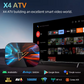 Android 11 TV Box Vontar X4, 4 ГБ ОЗУ, 32 ГБ ПЗУ, Android TV (ATV), процессор S905X4 (консоль Smart TV)