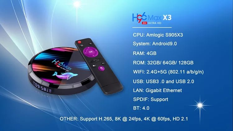 Android TV Box H96 MAX X3 4GB RAM, 32GB ROM (Smart TV Konsole) - Reltek