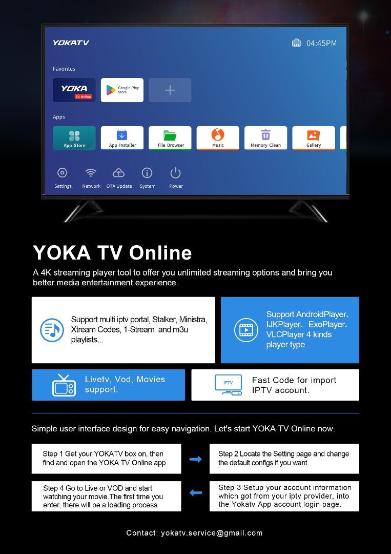 Android TV Box YokaTV 2GB RAM, 16GB ROM Android TV, S905Y4 CPU (Smart TV Konsole) - Reltek