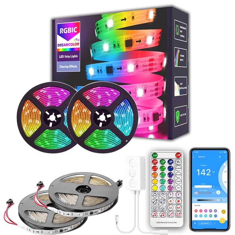 RGBIC Dream Color Smart LED lente ar mobilo lietotni, mūzikas režīmu un citām funkcijām - Reltek